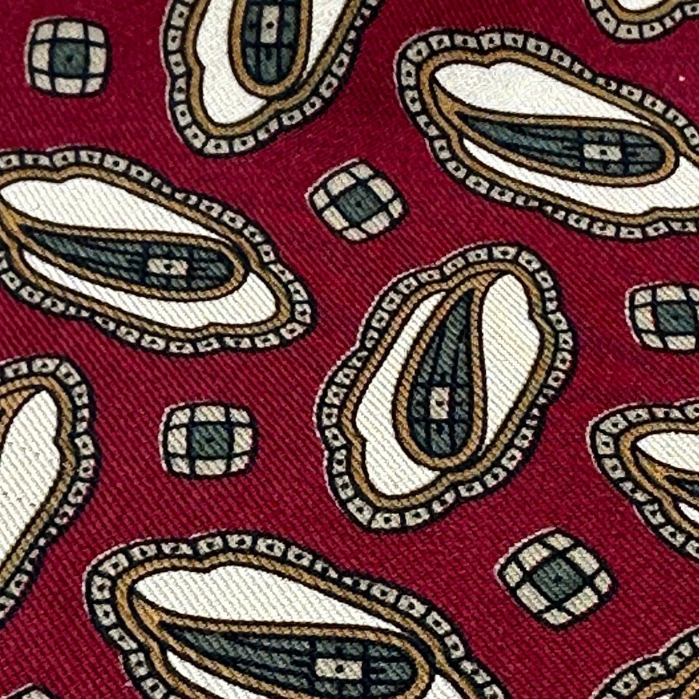 Robert Talbott‎ Camel Valley Silk Neck Tie 57.5 x 3.75 burgundy geometric